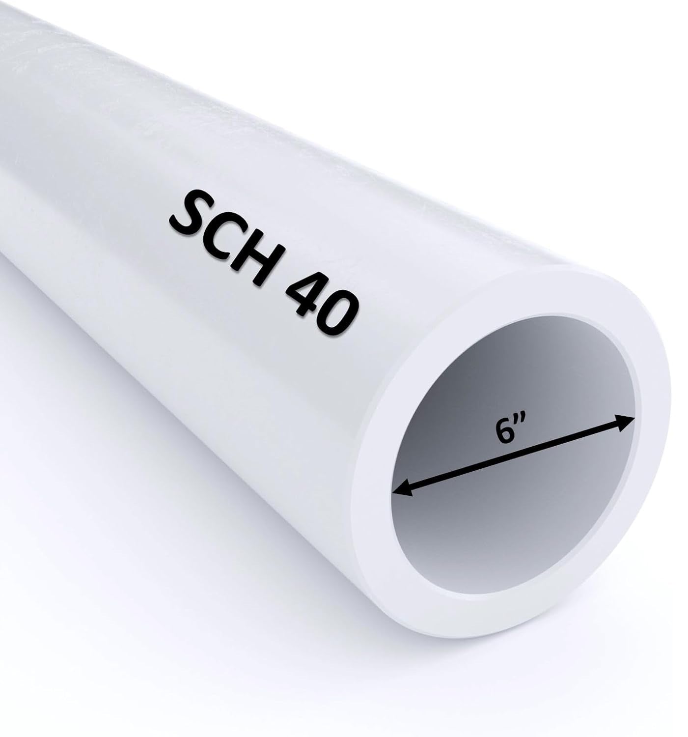 VENTRAL VENTRAL FOAM CORE PVC DWV Drain Pipe Sch. 40 6 Inch (6.0) White Custom Length