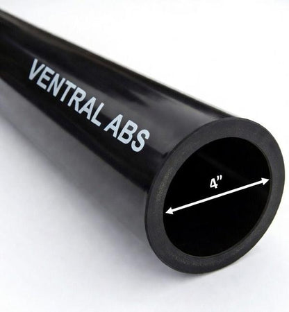 VENTRAL VENTRAL DWV Drain Pipe - Black ABS Custom Size and Length 4" (4.0) Inch