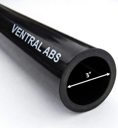 VENTRAL VENTRAL DWV Drain Pipe - Black ABS Custom Size and Length 3" (3.0) Inch