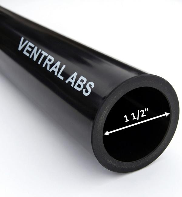 VENTRAL VENTRAL DWV Drain Pipe - Black ABS Custom Size and Length 1-1/2" (1.5) Inch