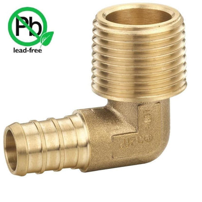 PEX 1/2 x 3/4 Male Threaded NPT Elbow 90 Fitting - VENTRAL®