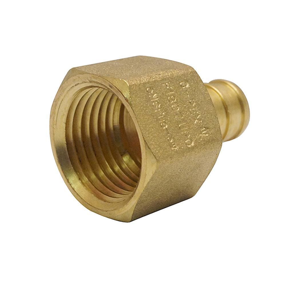 PEX 1/2" x 1/2" Female NPT Threaded Adapter - Brass Crimp Fitting - VENTRAL® 