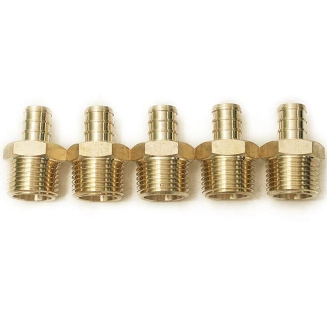 PEX 3/4" x 3/4" Male NPT Threaded Adapter - Brass Crimp Fitting - VENTRAL® 