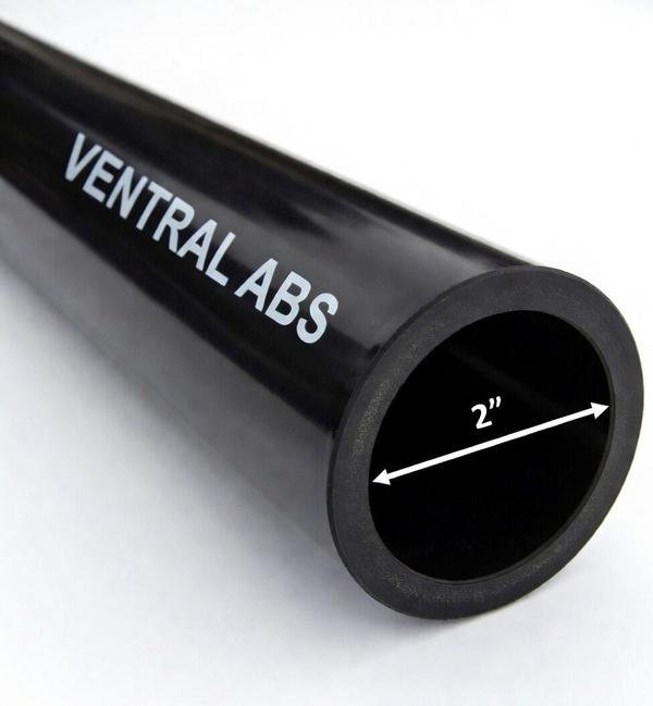 VENTRAL VENTRAL DWV Drain Pipe - Black ABS Custom Size and Length 2" (2.0) Inch
