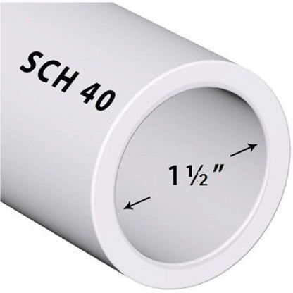 VENTRAL PVC Pipe Sch40 1-1/2 Inch (1.5) White Custom Length