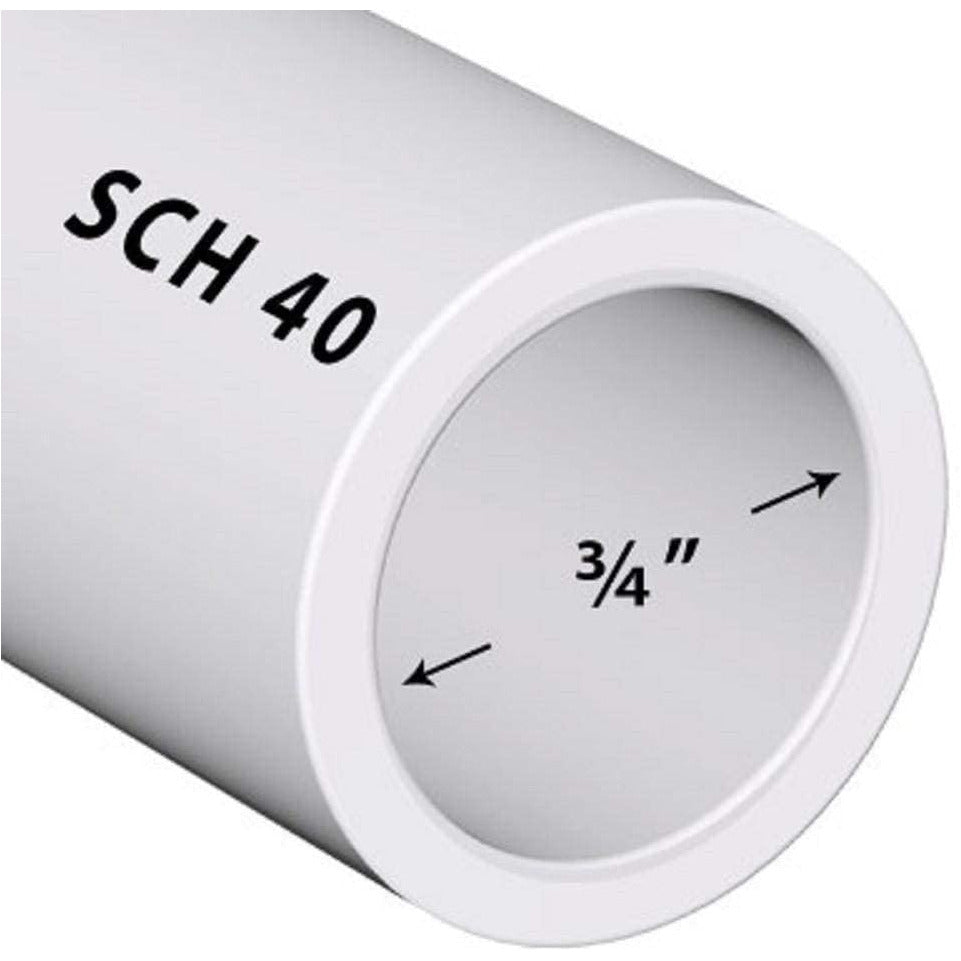 VENTRAL PVC Pipe Sch40 3/4 Inch (0.75) White Custom Length