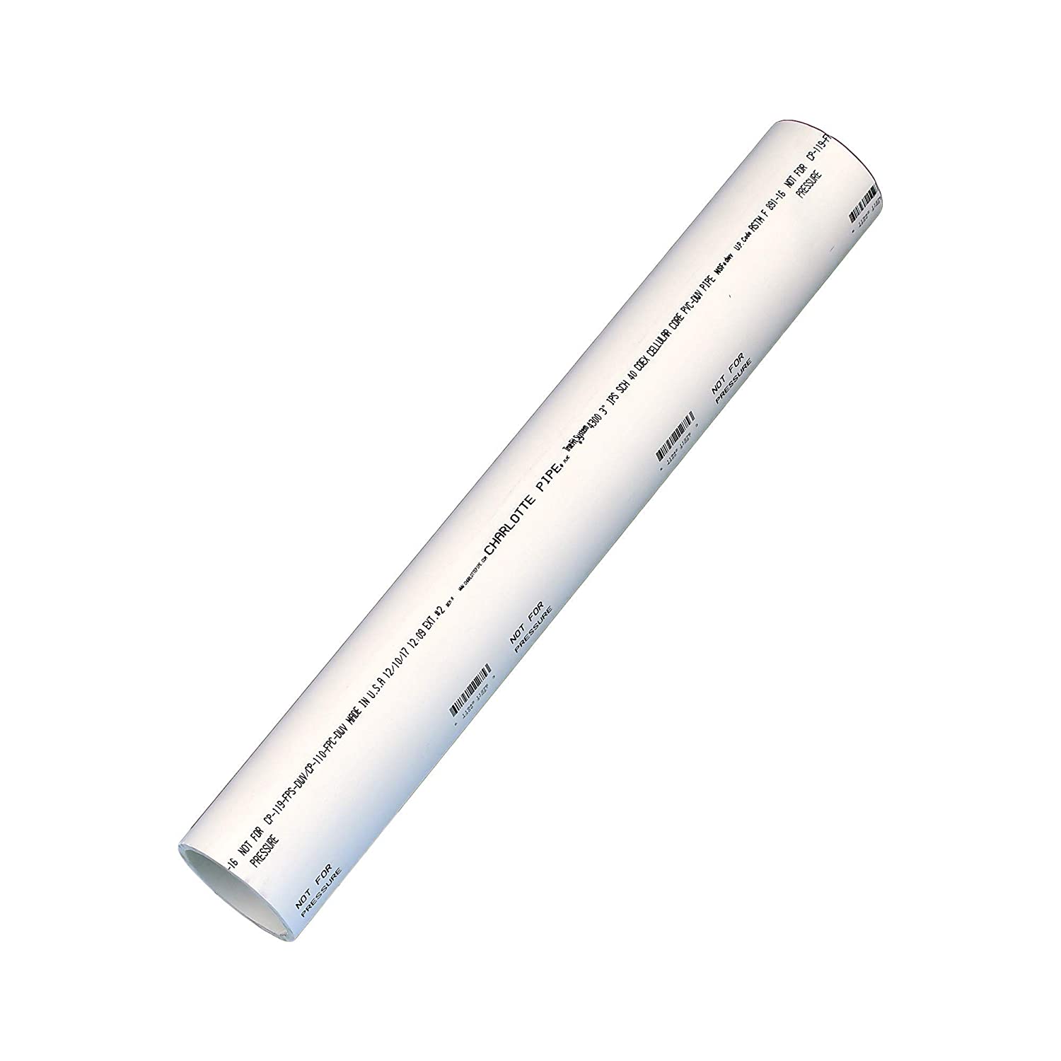 Charlotte Pipe Charlotte Pipe Foam Core Pipe Pressure Fitting - Schedule 40 PVC DWV (Drain, Waste and Vent) Durable, Easy to Install