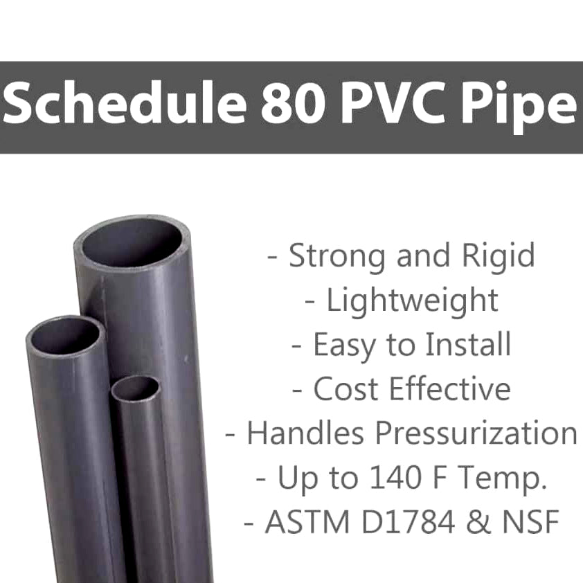 VENTRAL PVC Pipe Schedule 80 Grey 1 Inch (1.0) Grey/PVC